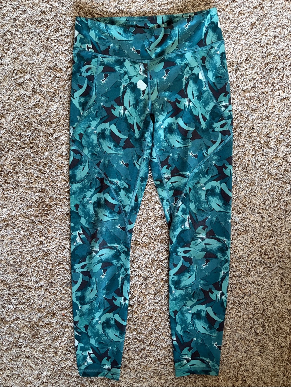 Patagonia Teal & Dark Green Patterned Leggings